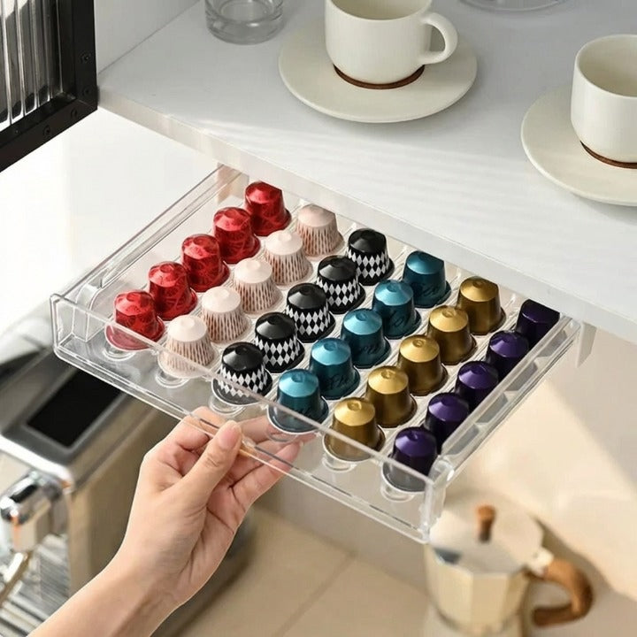 Kapselhalter mit ausziehbarer Schublade