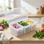 Kühlschrank-Aufbewahrungsbox mit Abtropfsieb