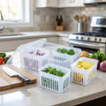 Kühlschrank-Aufbewahrungsbox mit Abtropfsieb
