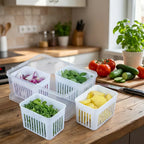 Kühlschrank-Aufbewahrungsbox mit Abtropfsieb
