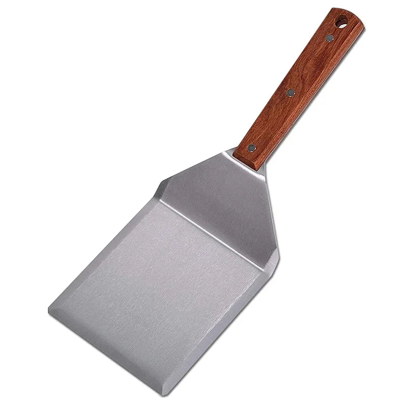 Grillspachtel aus Edelstahl mit Schneidekante