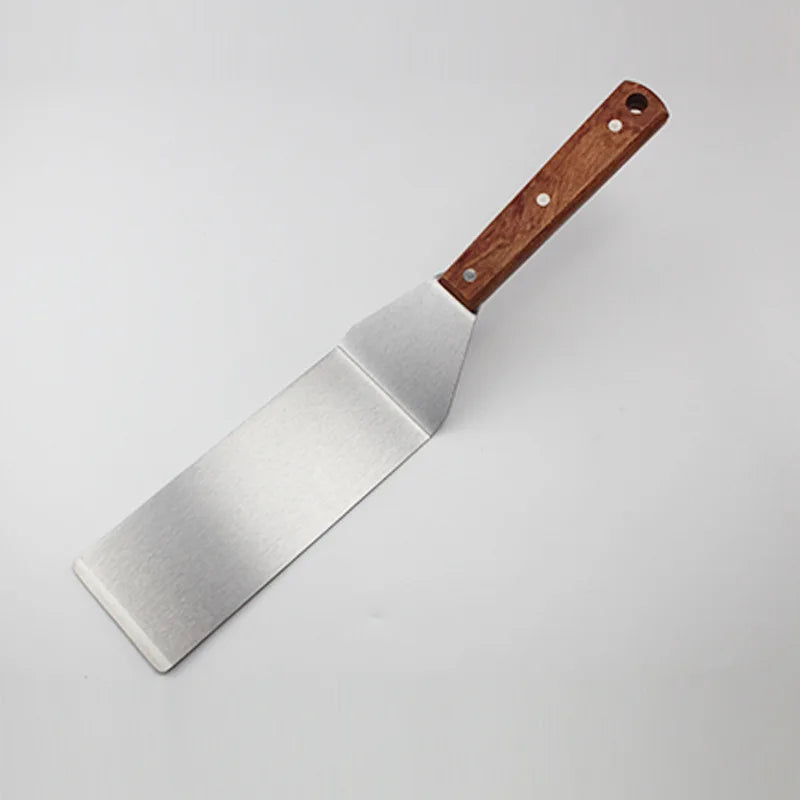 Grillspachtel aus Edelstahl mit Holzgriff