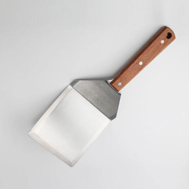 Grillspachtel aus Edelstahl mit Holzgriff