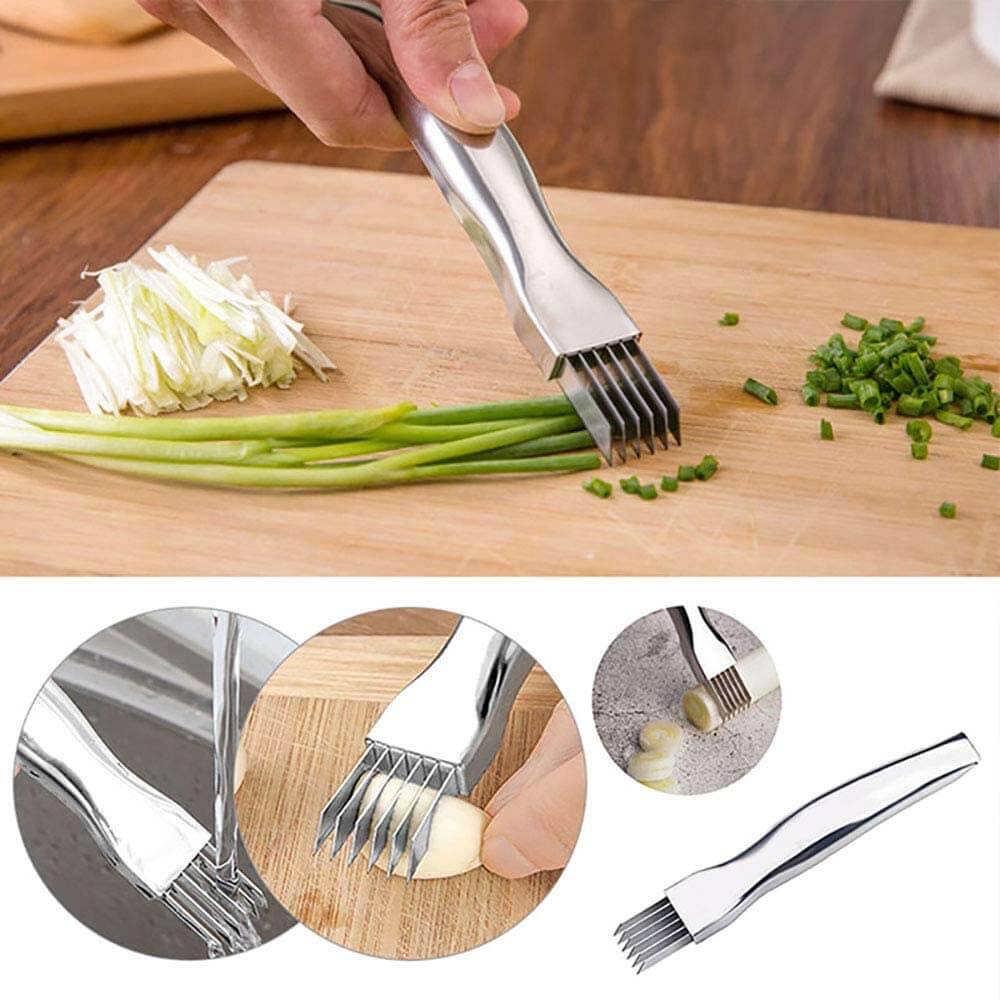 Edelstahl-Frühlingszwiebelhacker mit 6 Klingen