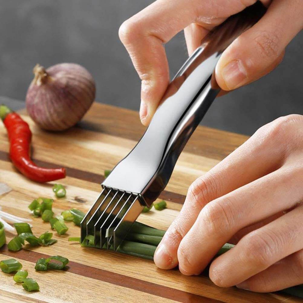 Edelstahl-Frühlingszwiebelhacker mit 6 Klingen