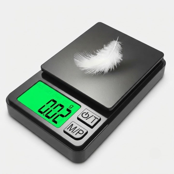 Digitale Feinwaage – 0,01g genau, bis 1000g, grünes Display