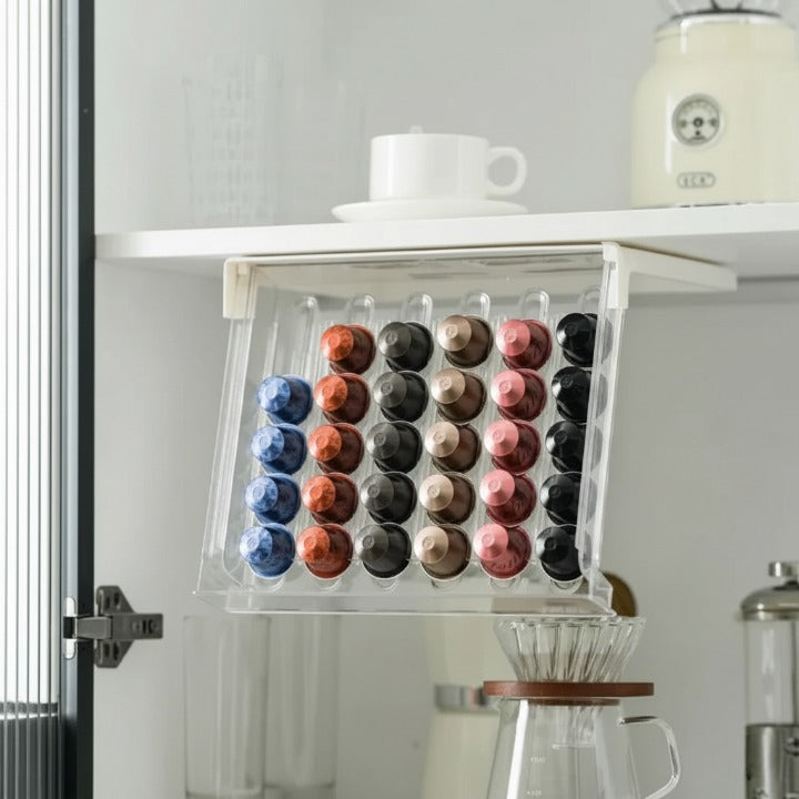 Kapselhalter mit ausziehbarer Schublade